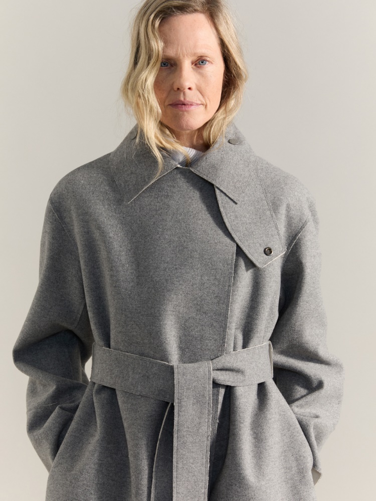 Reversible coat Raeburn &Co.llaboration - MELANGE GREY - MAX&Co. - 3