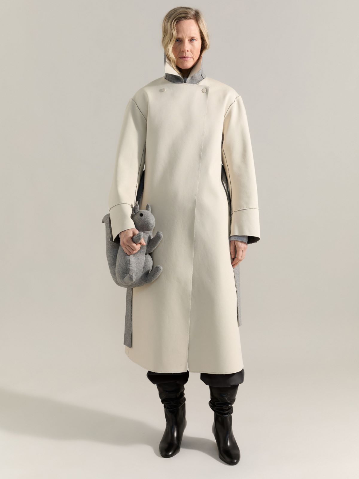 Reversible coat Raeburn &Co.llaboration - MELANGE GREY - MAX&Co. - 5