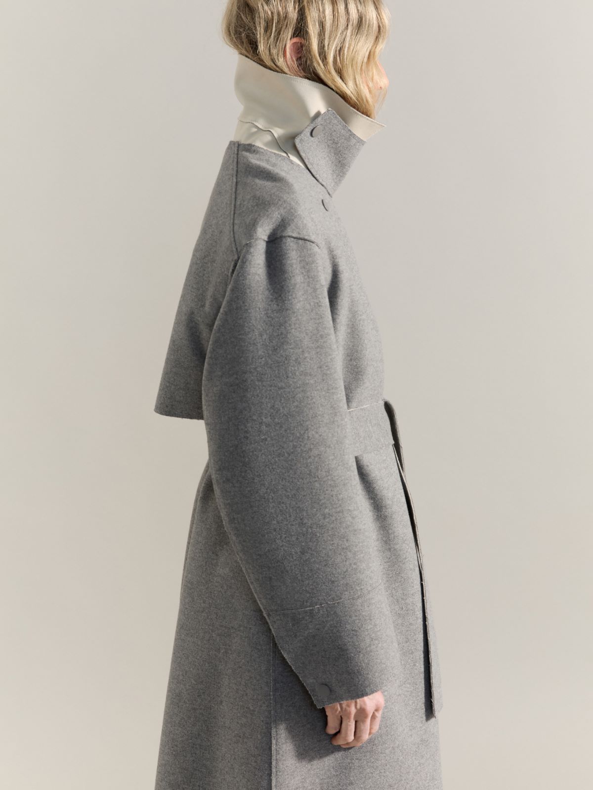 Reversible coat Raeburn &Co.llaboration - MELANGE GREY - MAX&Co. - 4