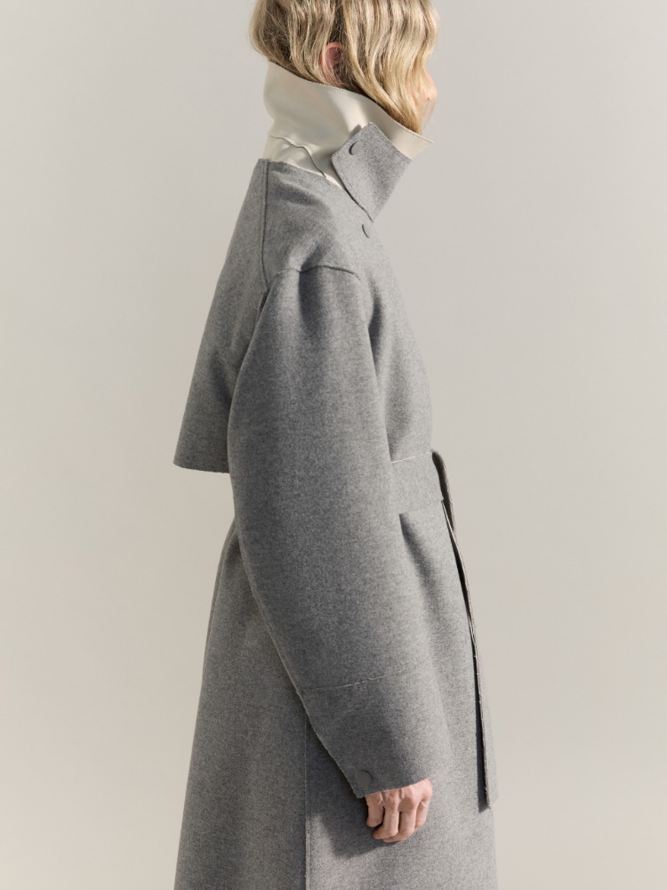 Reversible coat Raeburn &Co.llaboration - MELANGE GREY - MAX&Co. - 4