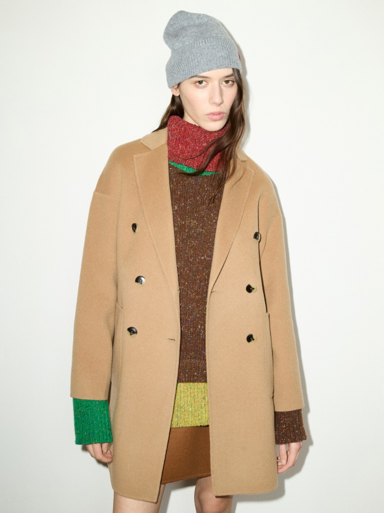 Double-woven wool coat - CAMEL - MAX&Co.