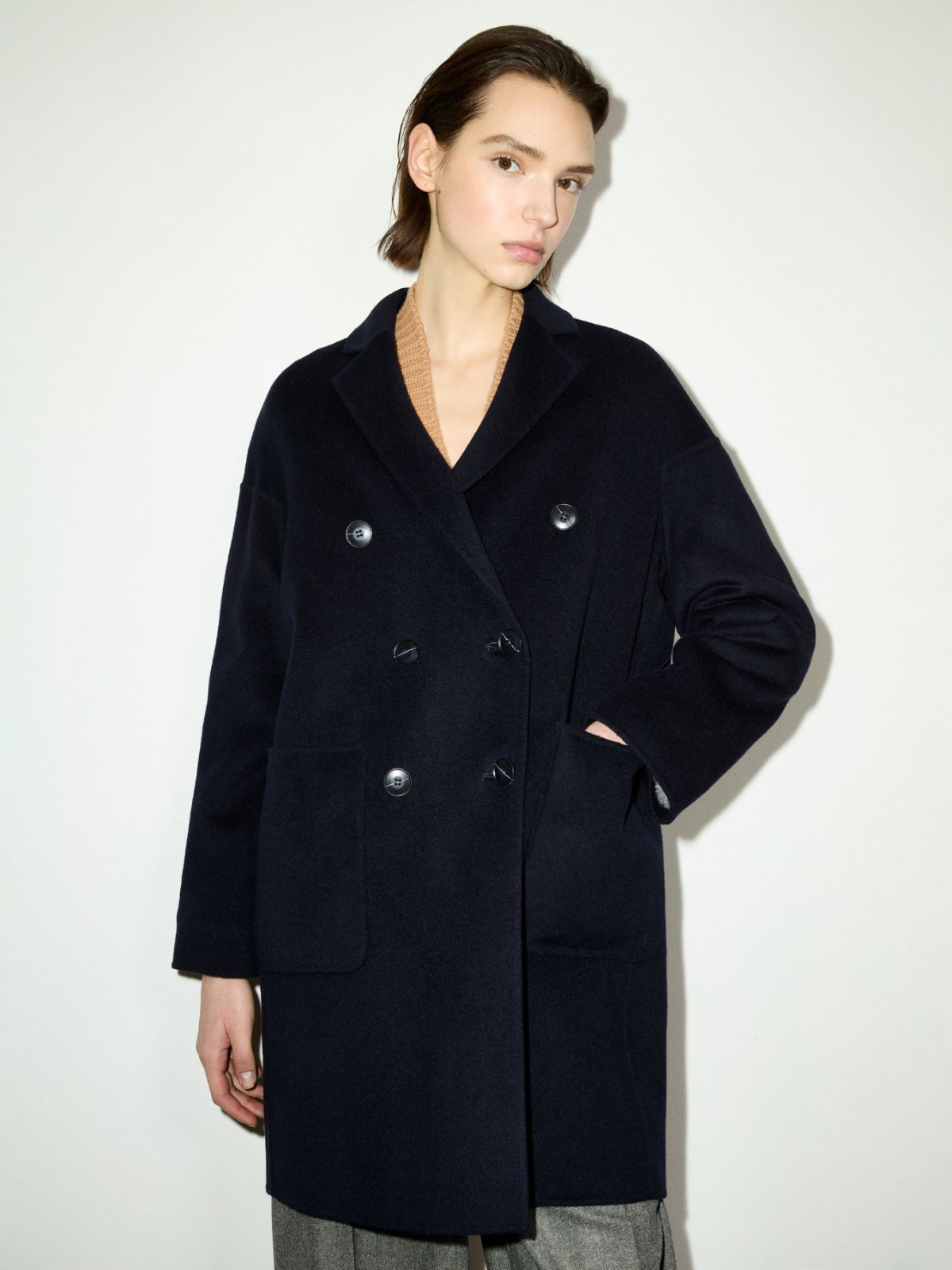 Double-woven wool coat - NAVY - MAX&Co.