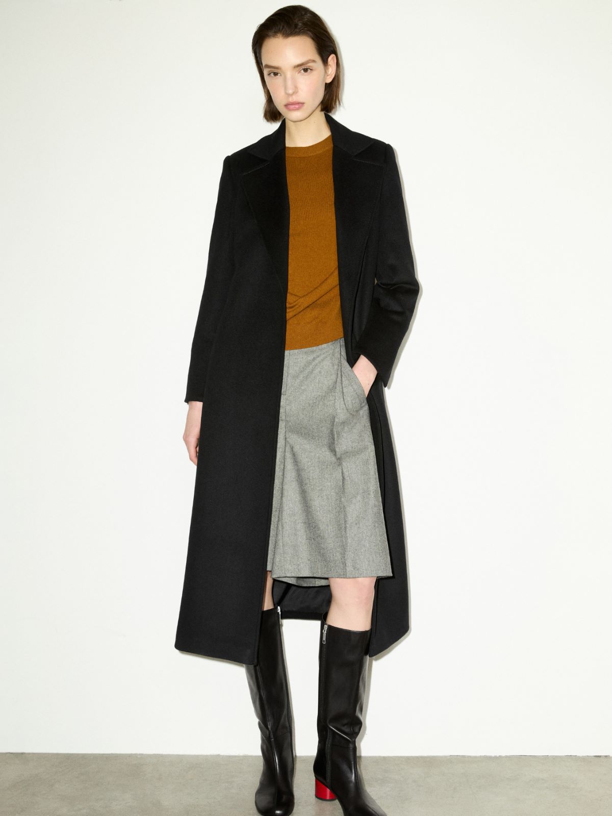 Longrun coat in drap - BLACK - MAX&Co.