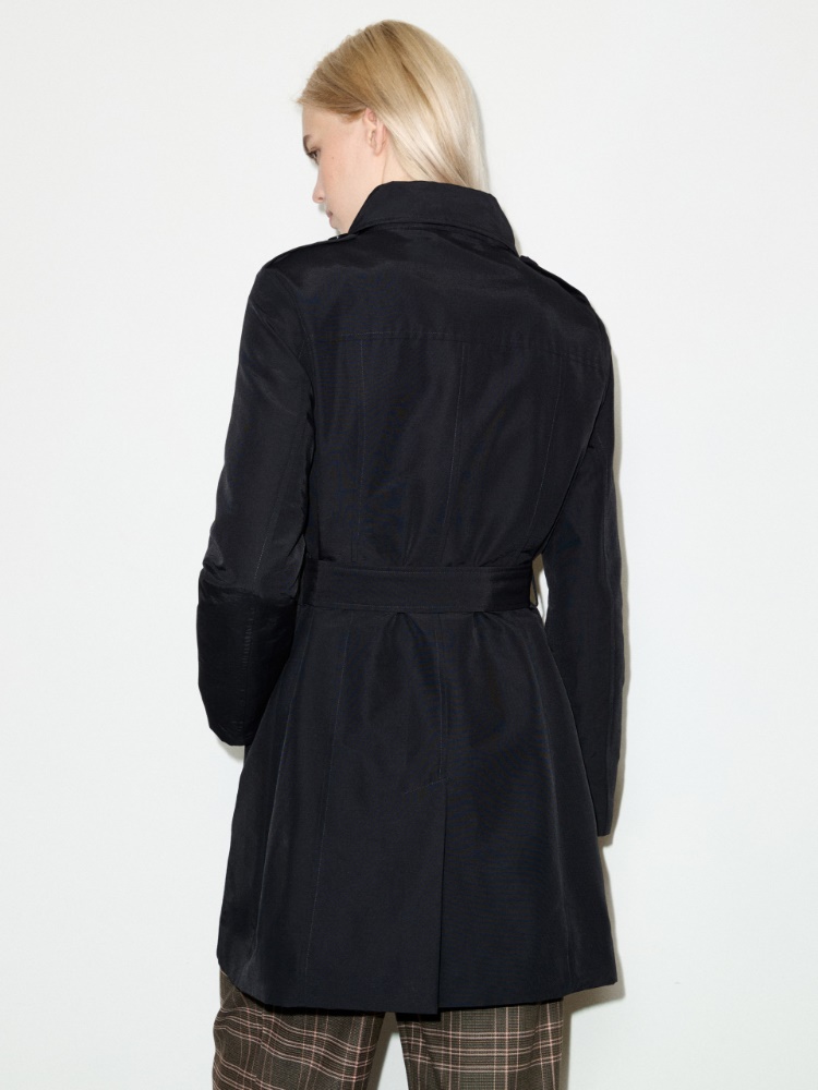 Double-breasted trench coat in ottoman - BLACK - MAX&Co. - 2