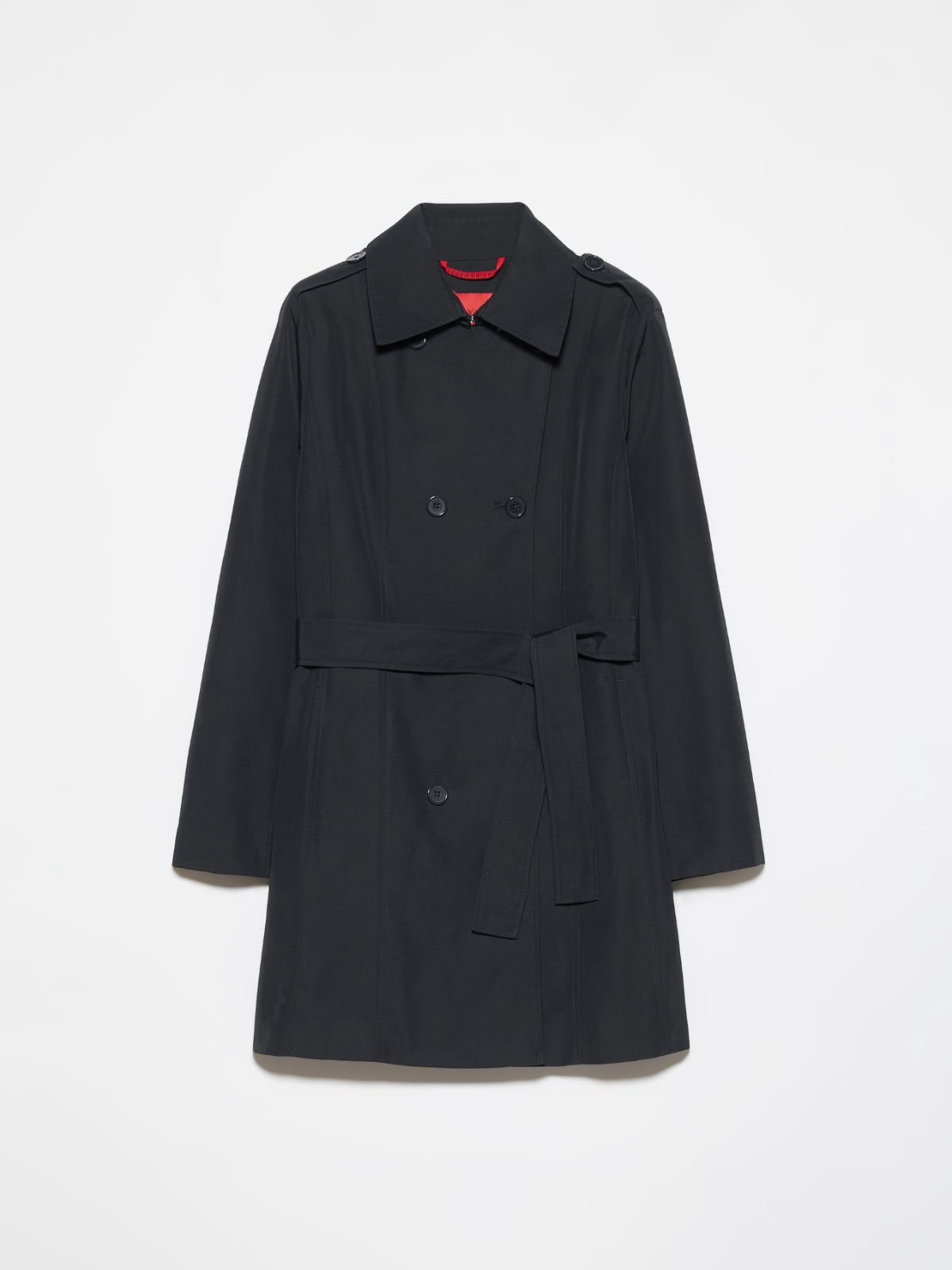 Double-breasted trench coat in ottoman - BLACK - MAX&Co. - 6