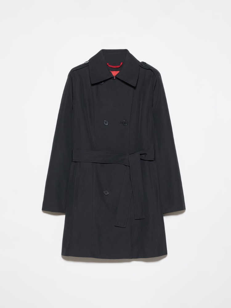 Double-breasted trench coat in ottoman - BLACK - MAX&Co. - 6