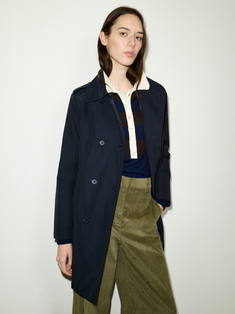 Double-breasted trench coat in ottoman - MAX&Co.