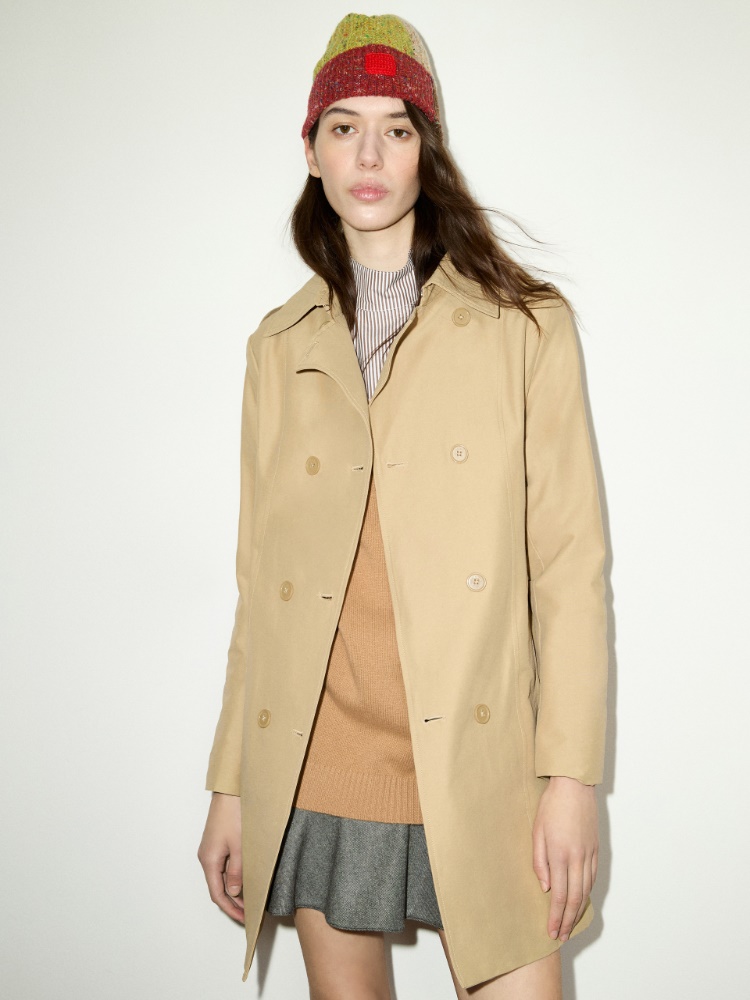 Double-breasted trench coat in ottoman - MAX&Co.