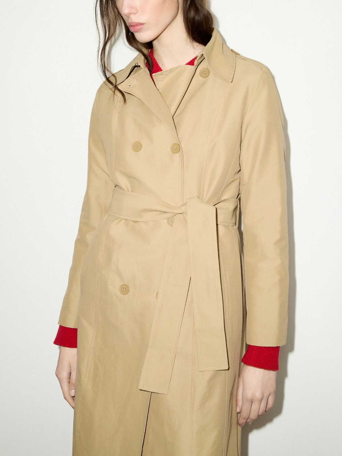 Ottoman midi trench coat - BROWN - MAX&Co. - 3