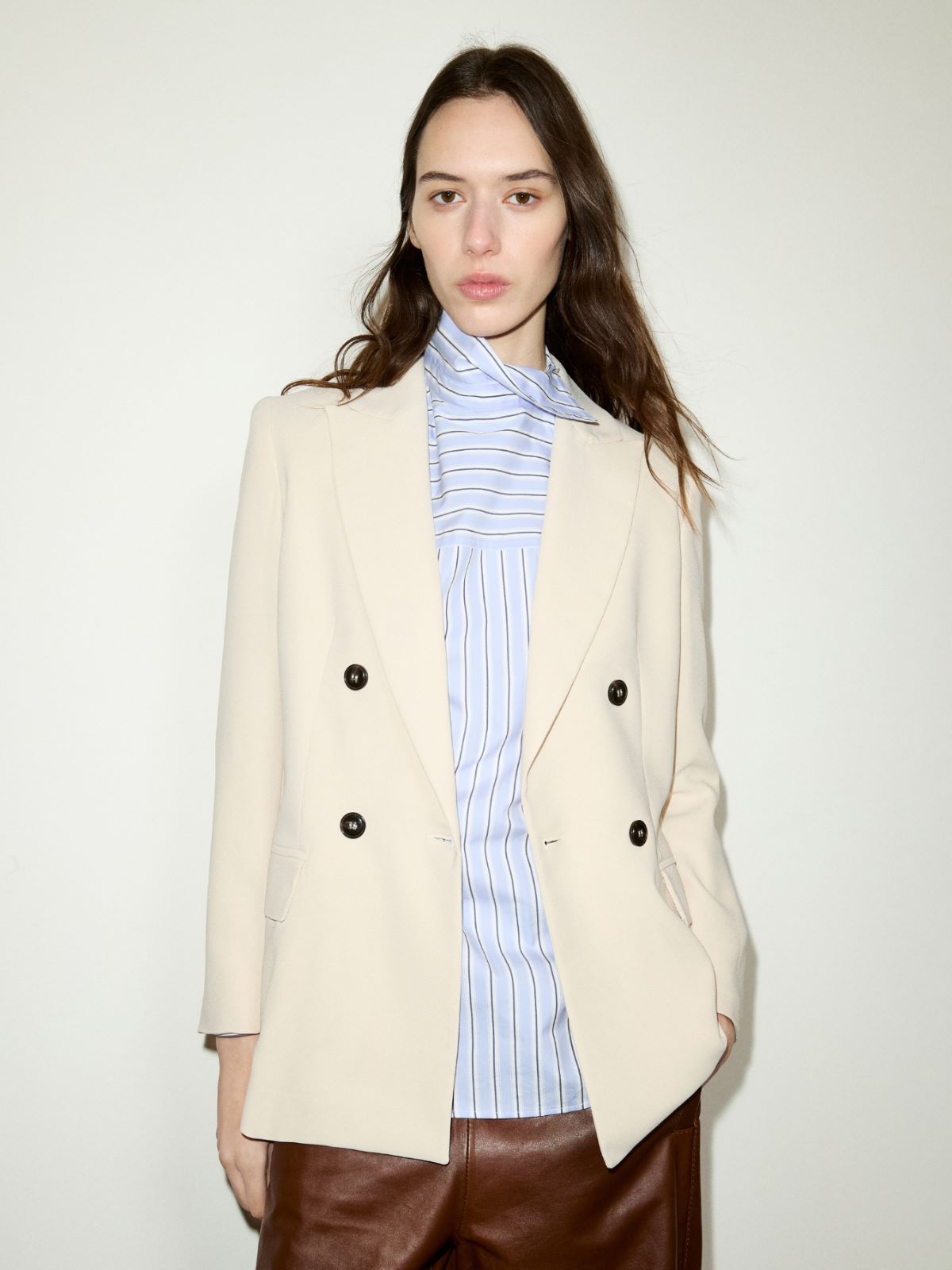 Envers satin blazer - BEIGE - MAX&Co.