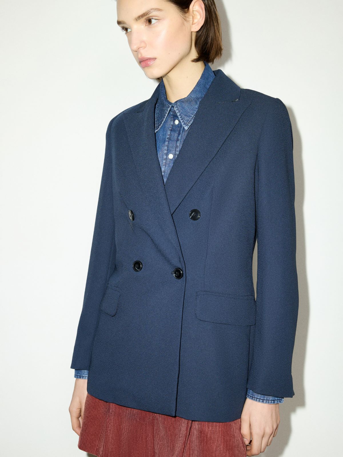 Envers satin blazer - NAVY - MAX&Co. - 3