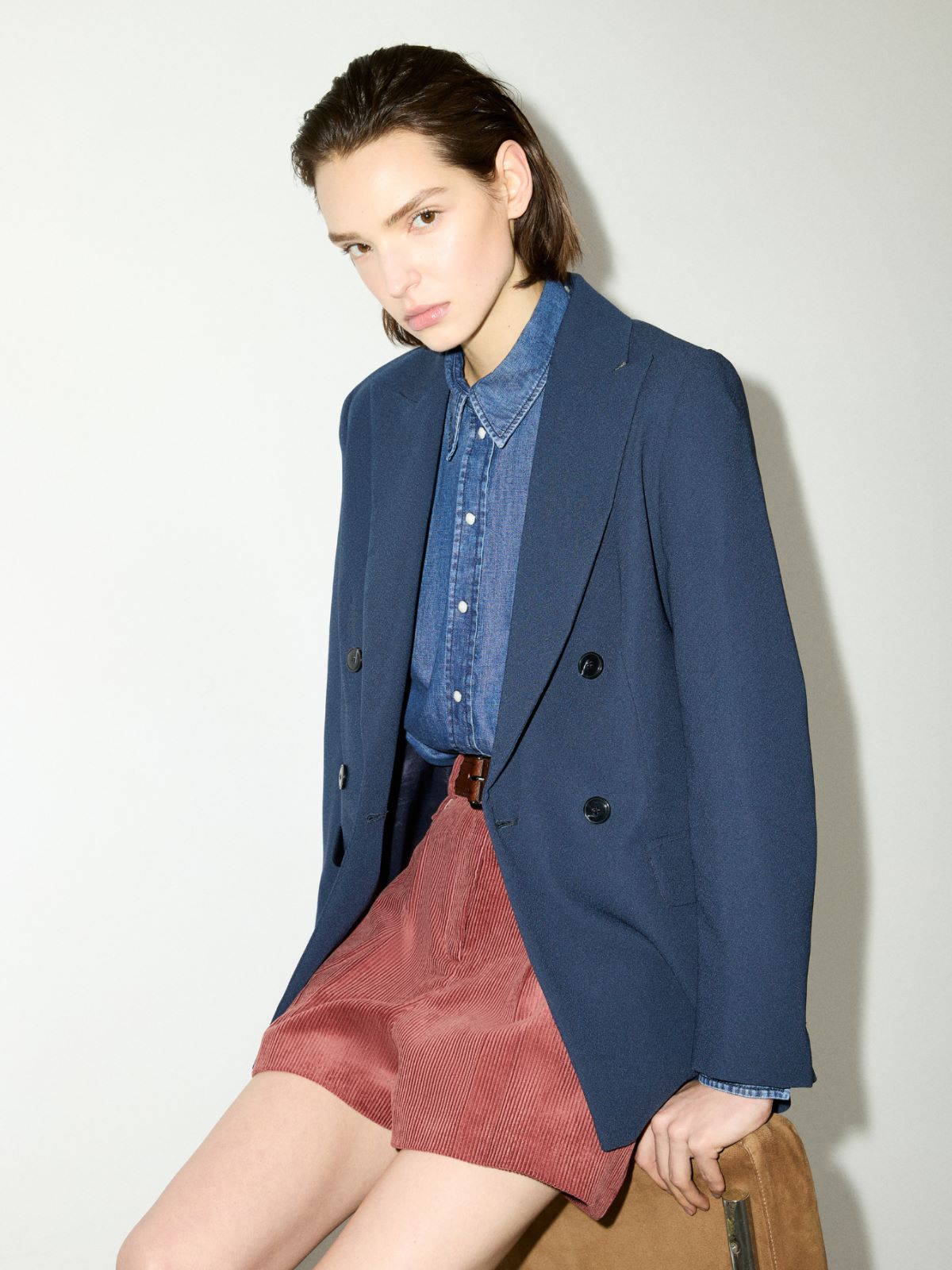Envers satin blazer - NAVY - MAX&Co.