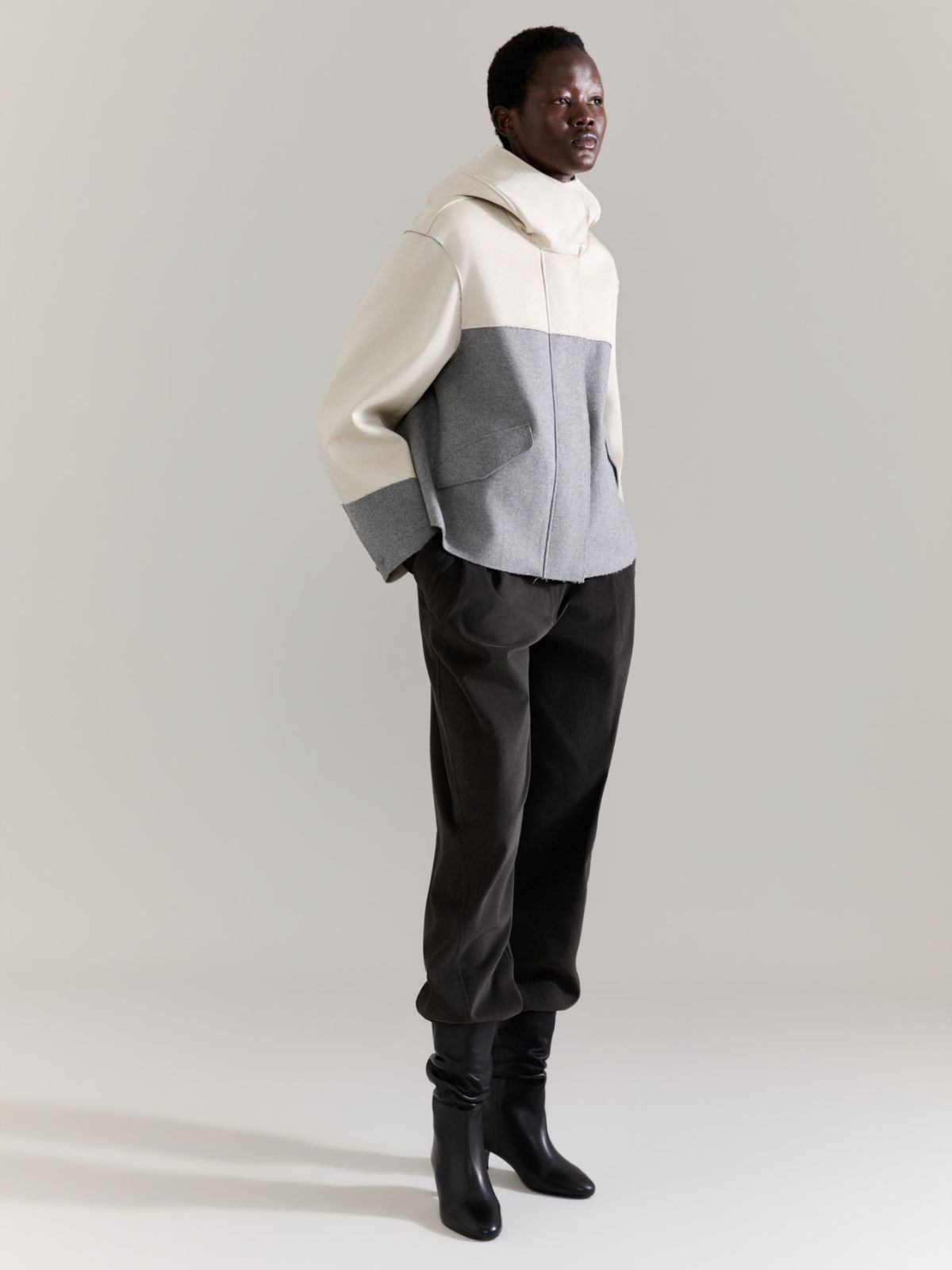 Colour-blocked jacket Raeburn &Co.llaboration - MELANGE GREY - MAX&Co. - 5