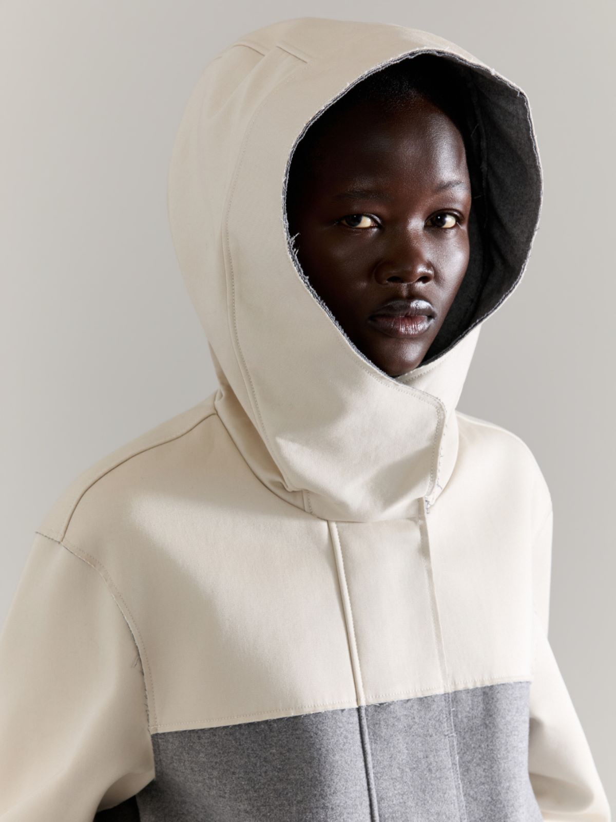 Colour-blocked jacket Raeburn &Co.llaboration - MELANGE GREY - MAX&Co. - 4