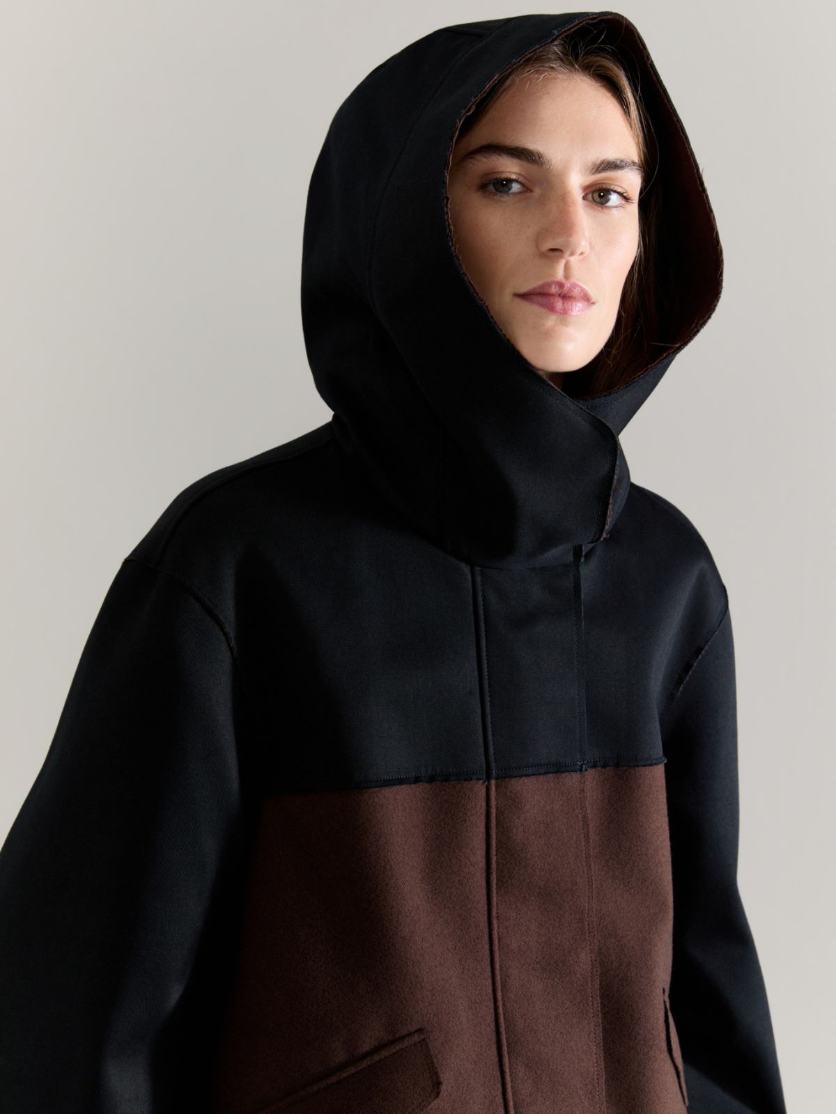 Colour-blocked jacket Raeburn &Co.llaboration - DARK BROWN - MAX&Co. - 4