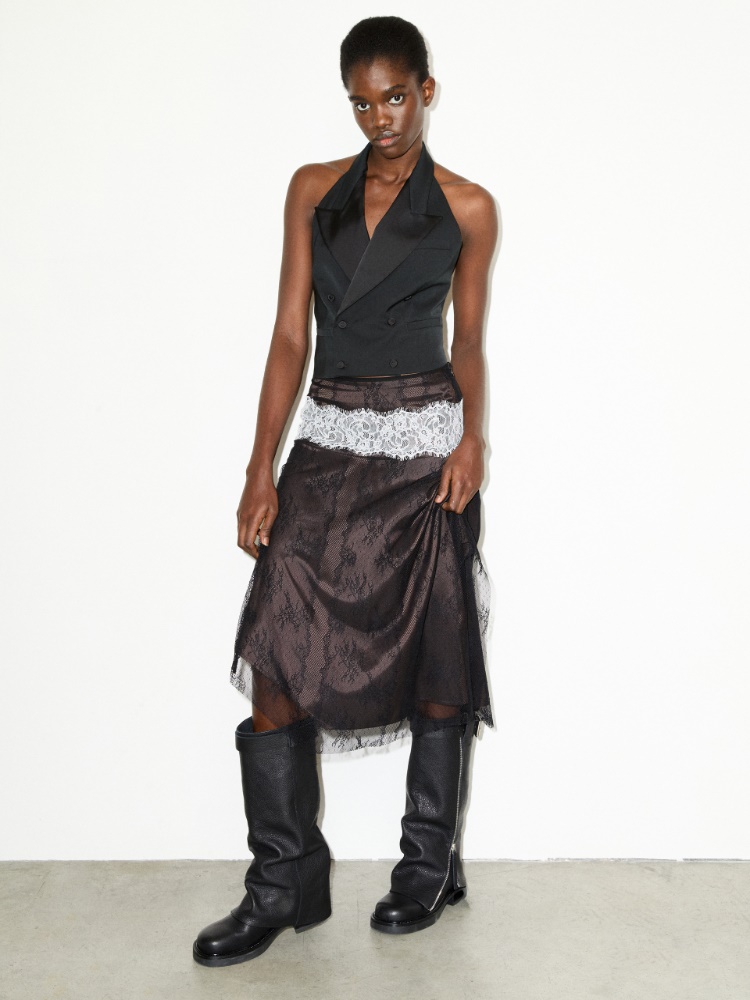 Lace skirt Sami Miró &Co.llaboration - BLACK - MAX&Co. - 4