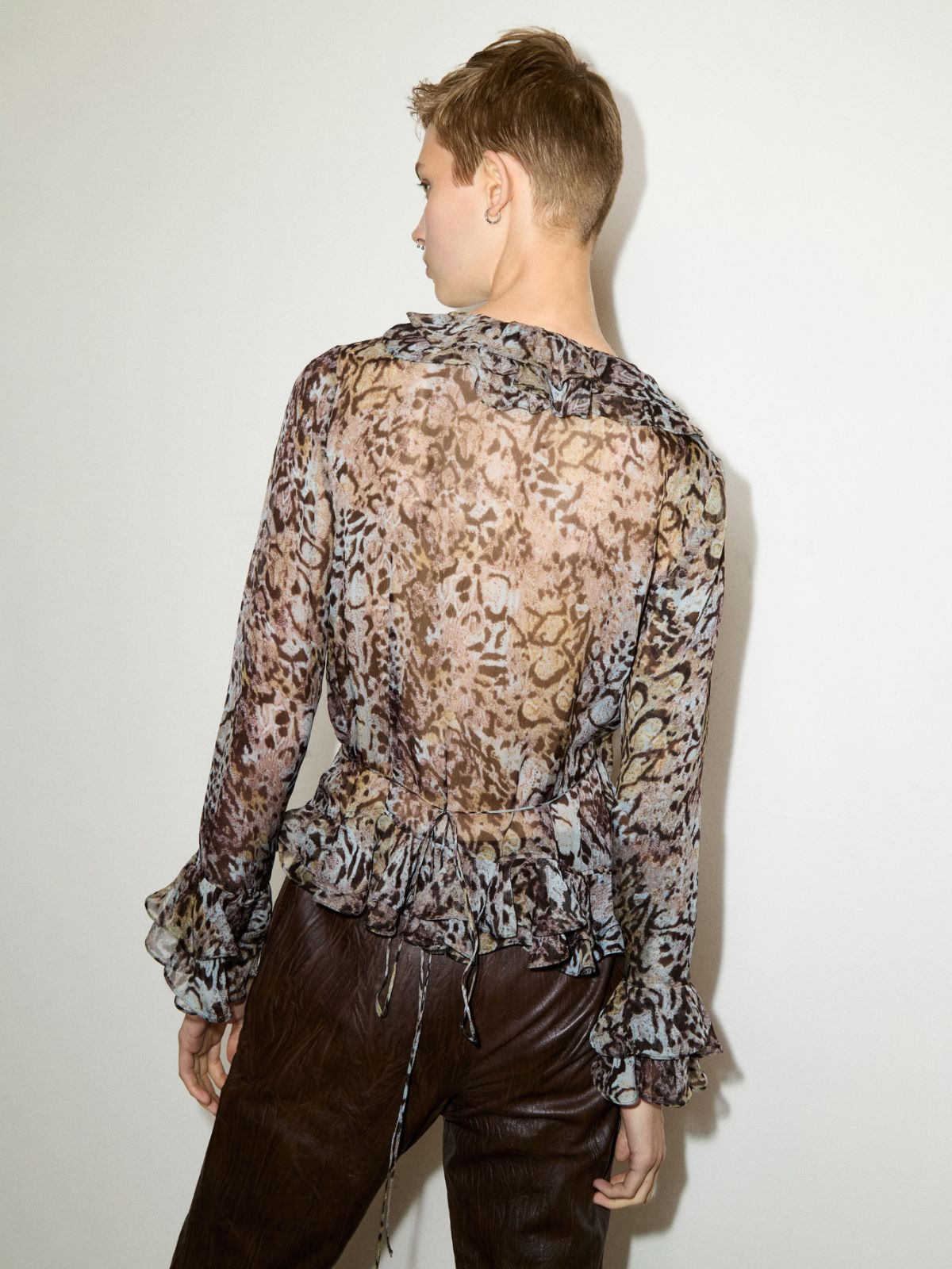 Crepon blouse Sami Miró &Co.llaboration - BLUE-GREY - MAX&Co. - 2