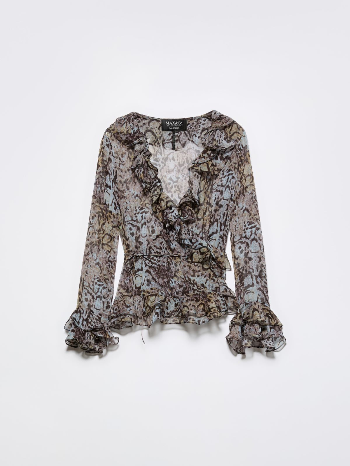 Crepon blouse Sami Miró &Co.llaboration - BLUE-GREY - MAX&Co. - 5