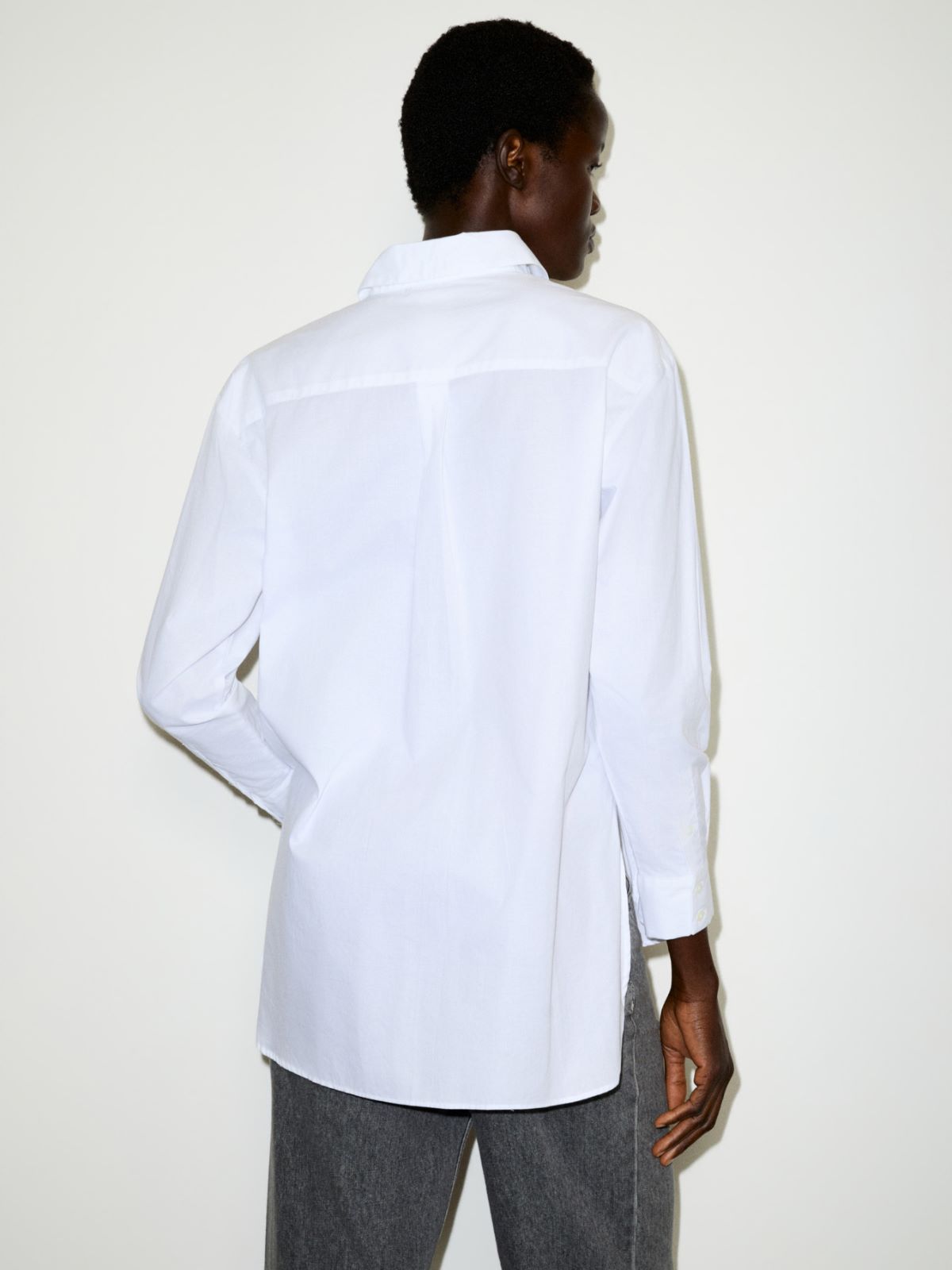 Loose-fitting poplin shirt - WHITE - MAX&Co. - 2
