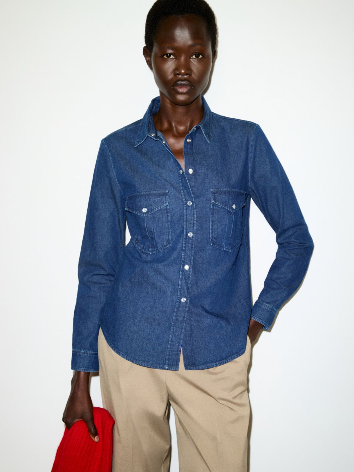 Denim blouse - NAVY - MAX&Co.