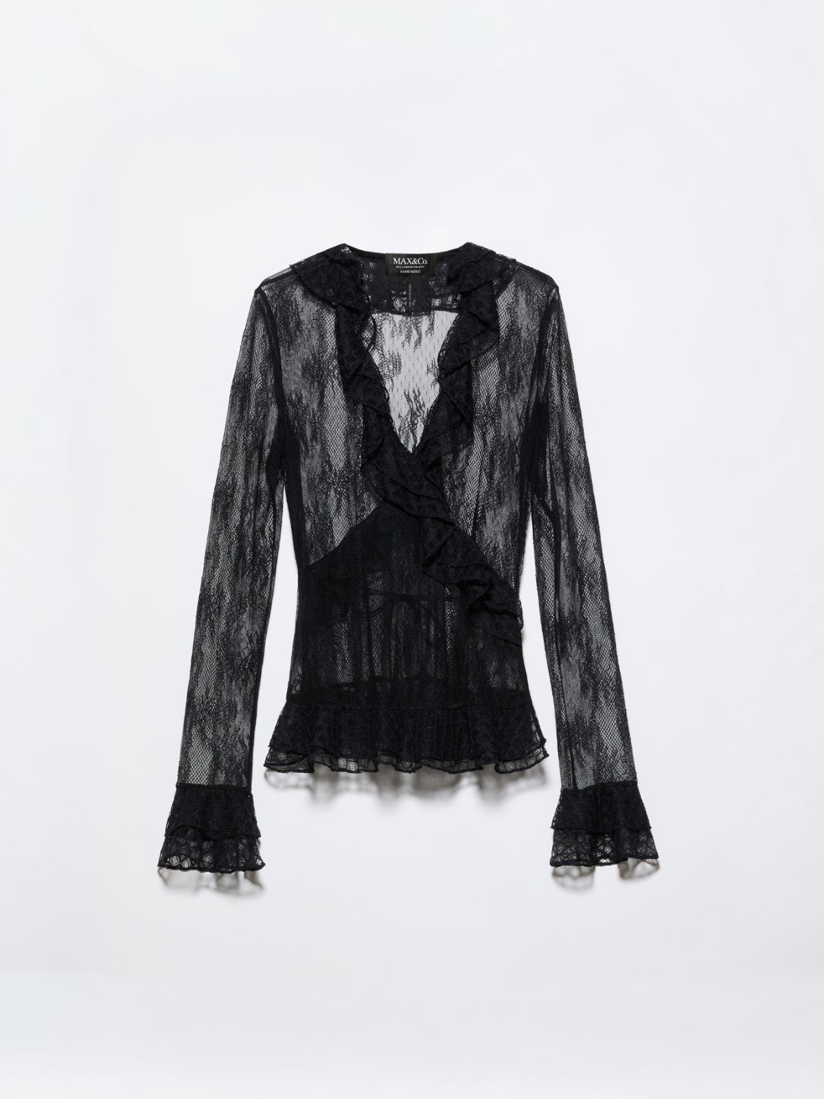 Blusa in pizzo Sami Miró &Co.llaboration - NERO - MAX&Co. - 5