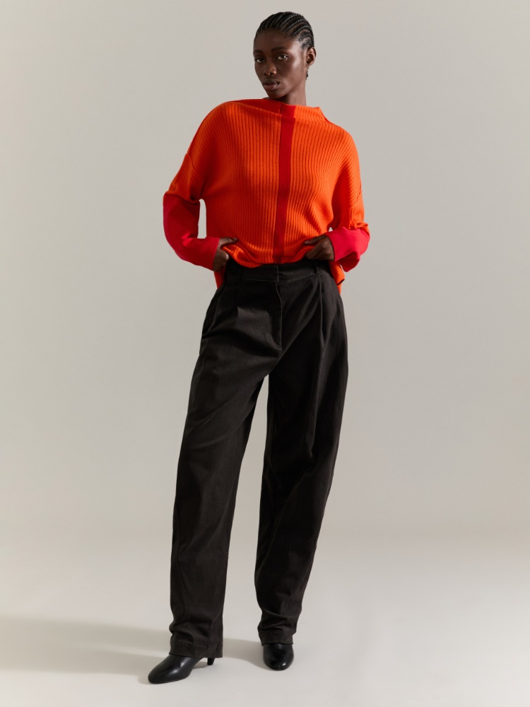 Barrel-leg trousers Raeburn &Co.llaboration - BURNT BROWN - MAX&Co.