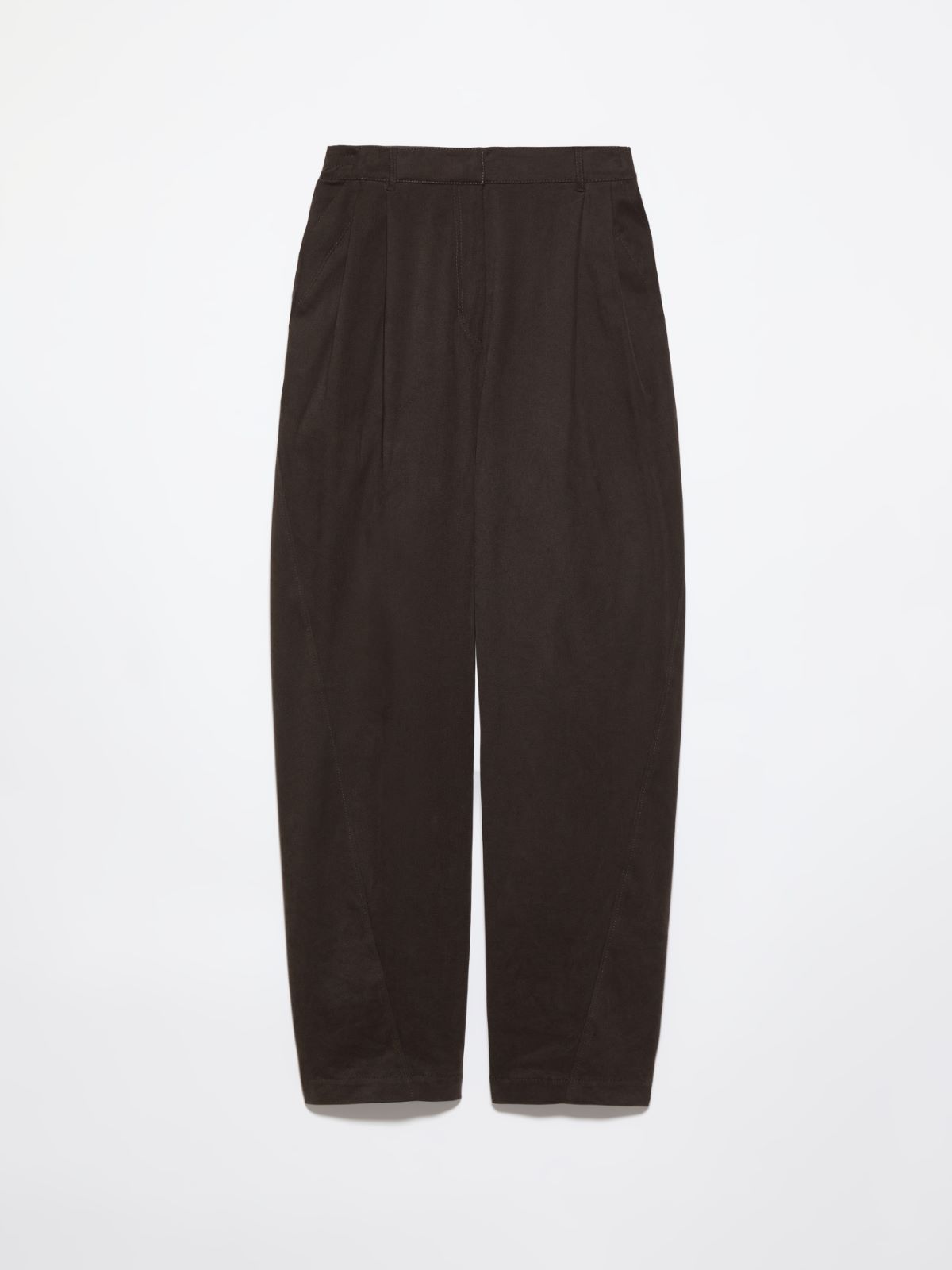 Barrel-leg trousers Raeburn &Co.llaboration - BURNT BROWN - MAX&Co. - 5