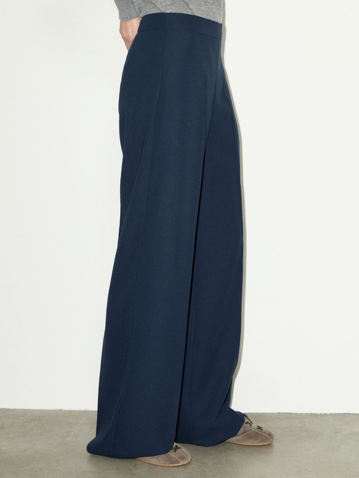 Envers satin trousers - NAVY - MAX&Co. - 3