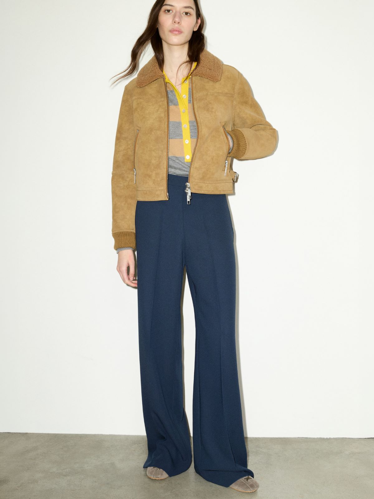 Envers satin trousers - NAVY - MAX&Co.