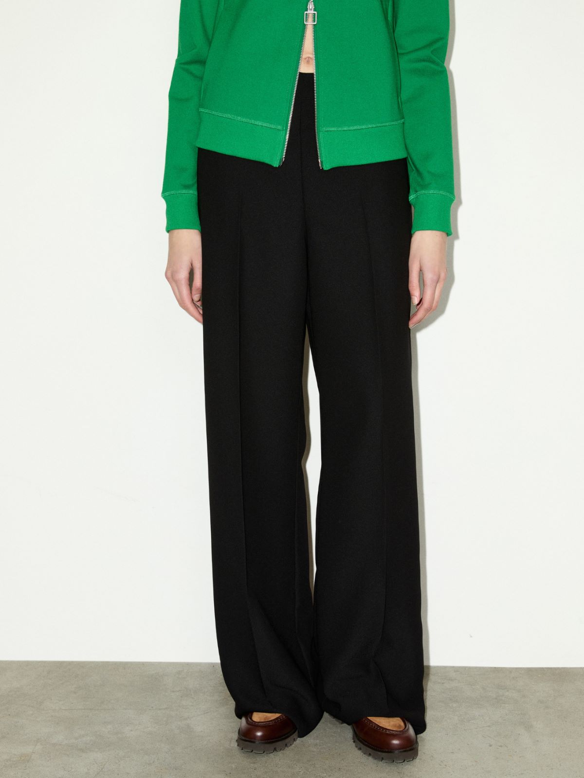 Envers satin trousers - BLACK - MAX&Co.