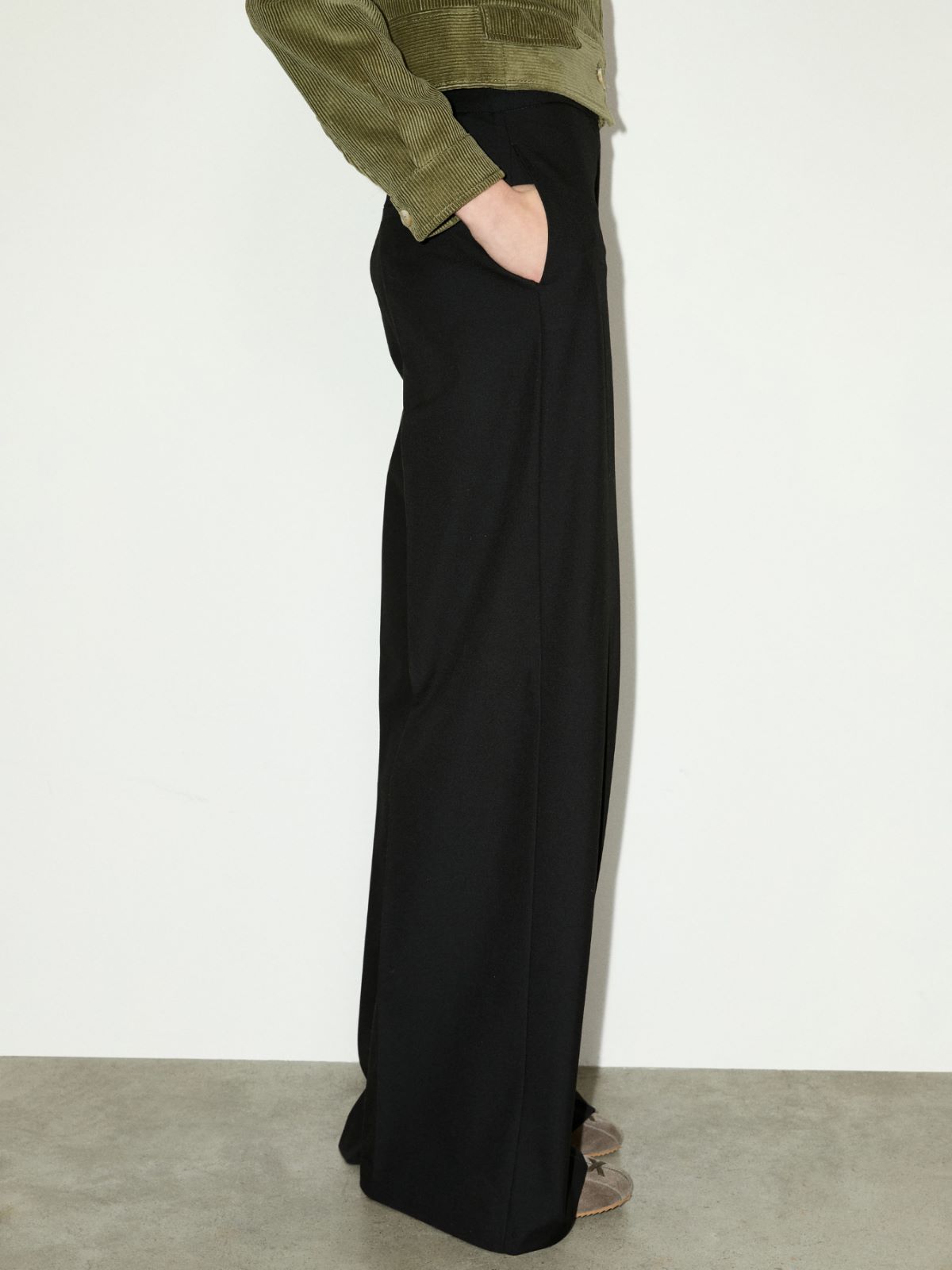 Wide tailored trousers - BLACK - MAX&Co. - 3