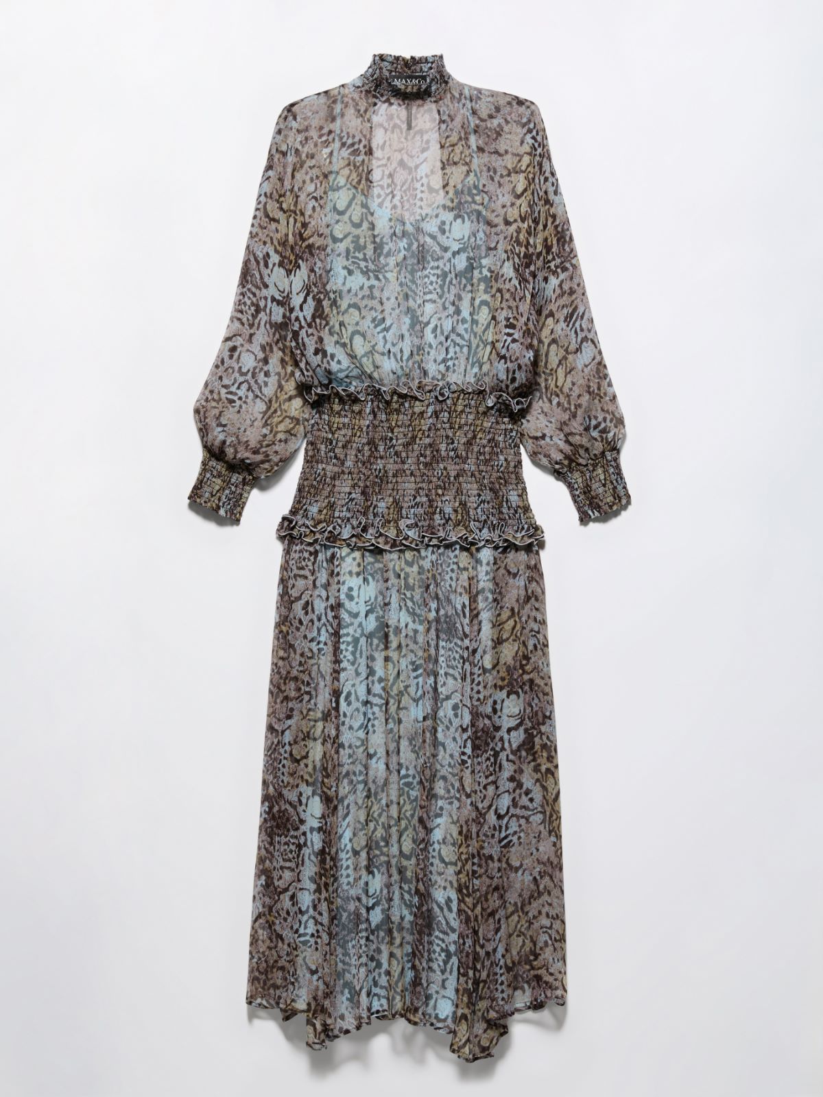 Crepon dress Sami Miró &Co.llaboration - BLUE-GREY - MAX&Co. - 5