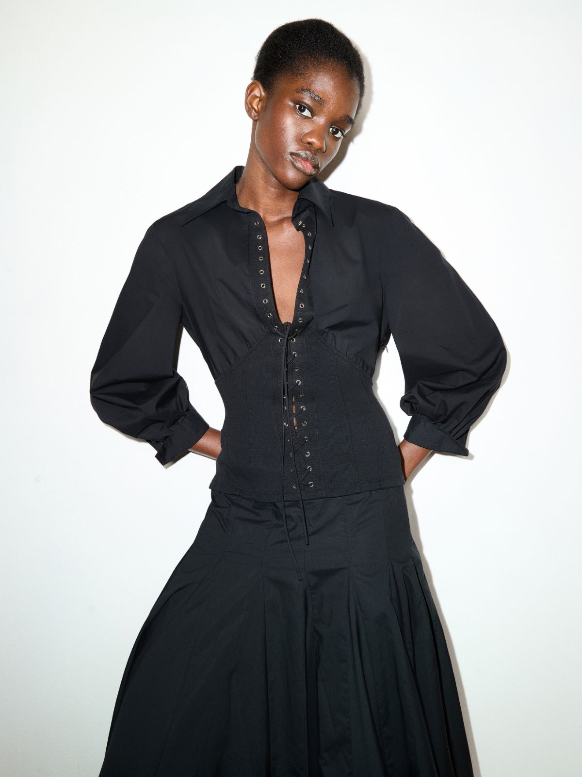 Shirt dress Sami Miró &Co.llaboration - BLACK - MAX&Co. - 3