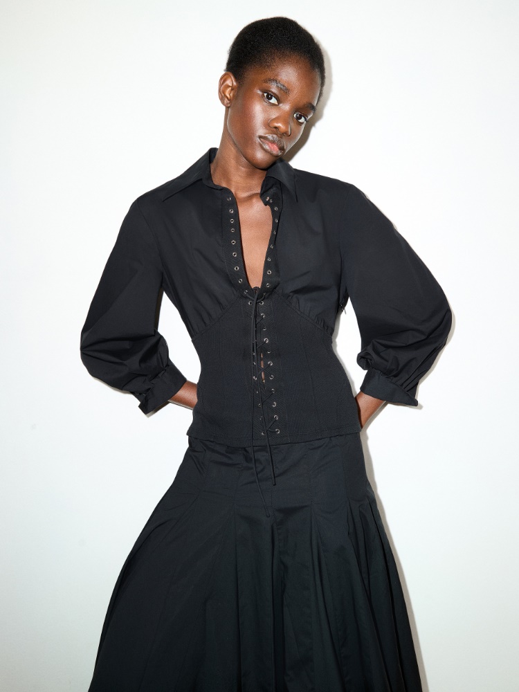 Shirt dress Sami Miró &Co.llaboration - BLACK - MAX&Co. - 3