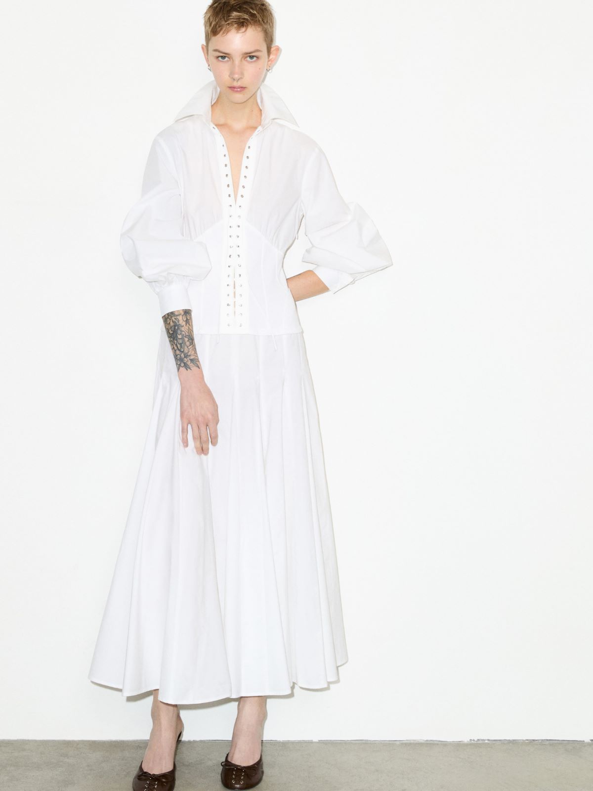 Shirt dress Sami Miró &Co.llaboration - WHITE - MAX&Co.