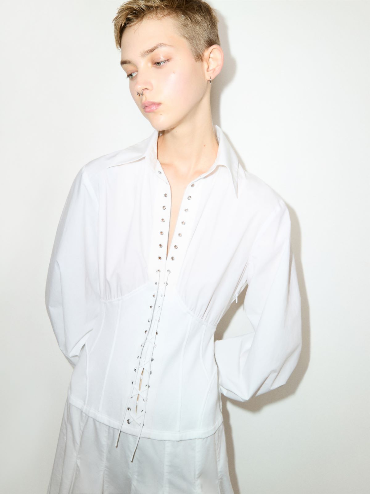 Shirt dress Sami Miró &Co.llaboration - WHITE - MAX&Co. - 4