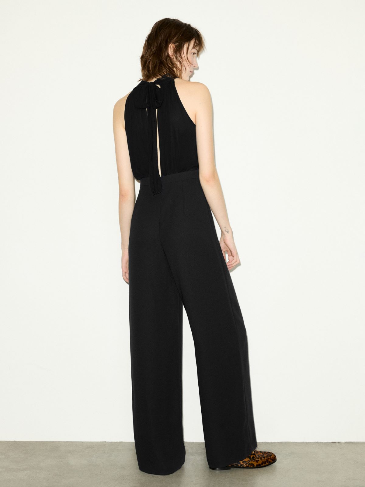Jumpsuit in envers satin and georgette - BLACK - MAX&Co. - 2