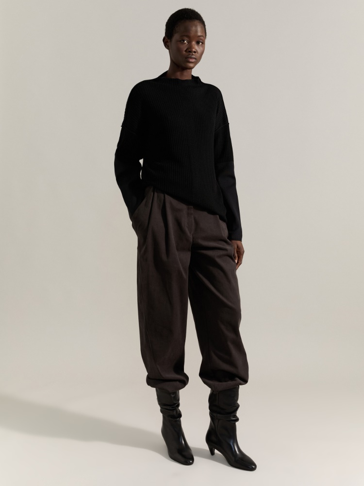 Ribbed knit sweater Raeburn &Co.llaboration - BLACK - MAX&Co. - 5