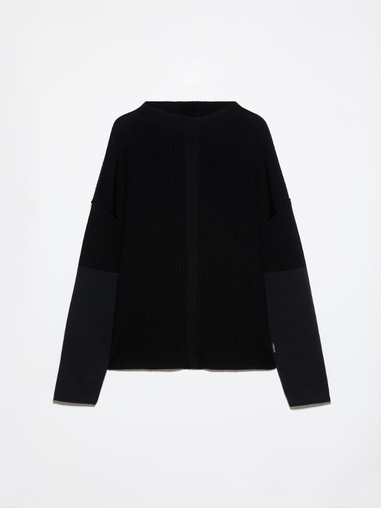 Ribbed knit sweater Raeburn &Co.llaboration - BLACK - MAX&Co. - 6