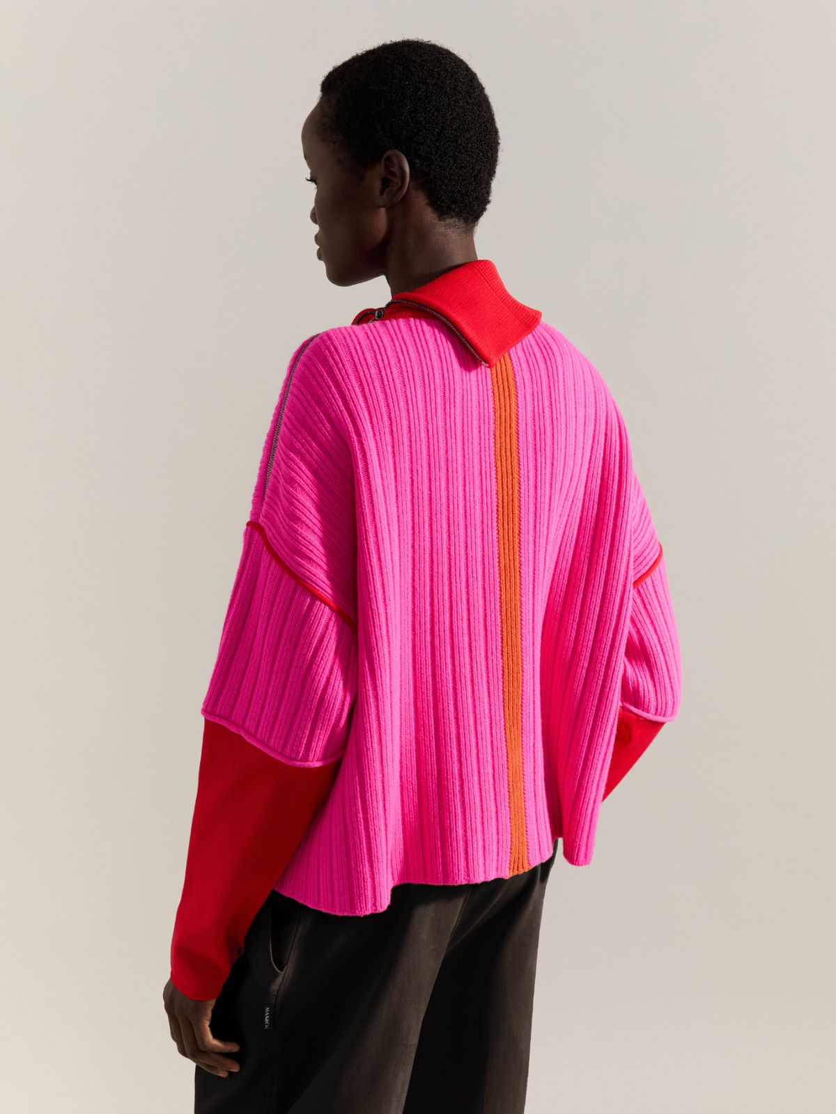 Colour-block sweater Raeburn &Co.llaboration - FUCHSIA - MAX&Co. - 2