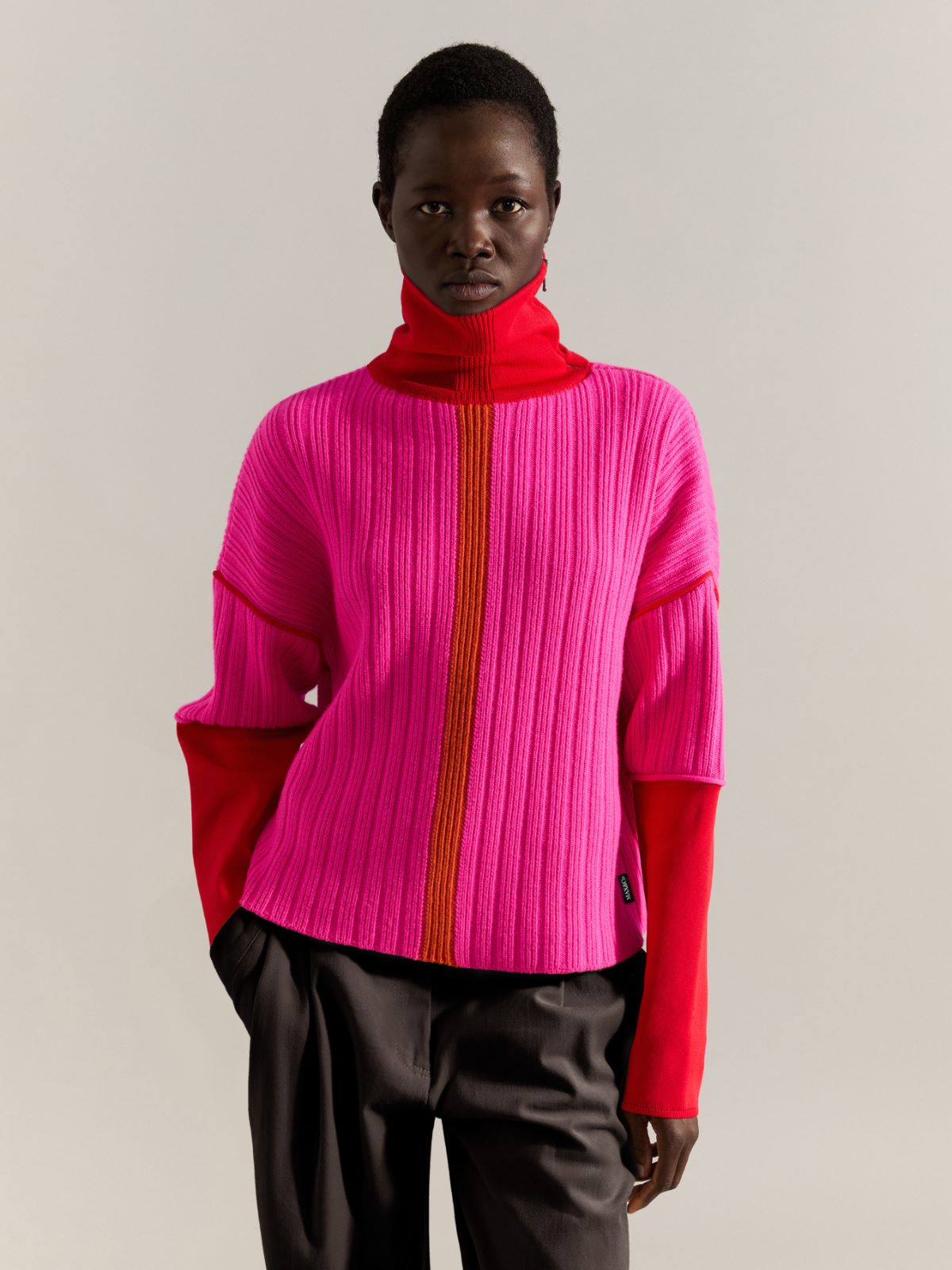 Colour-block sweater Raeburn &Co.llaboration - FUCHSIA - MAX&Co.
