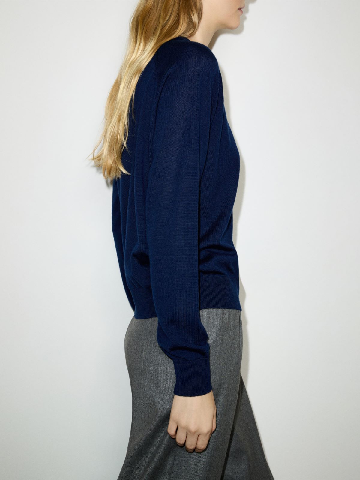 Pure merino wool jumper - NAVY - MAX&Co. - 4