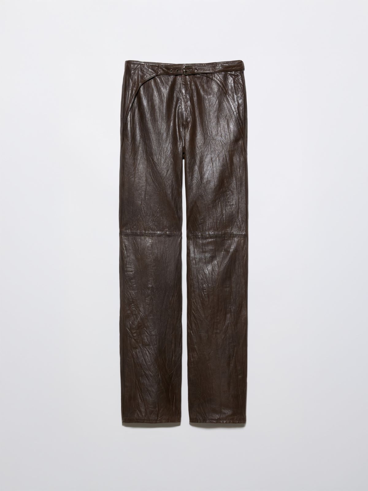 Leather trousers Sami Miró &Co.llaboration - CHOCOLATE - MAX&Co. - 5