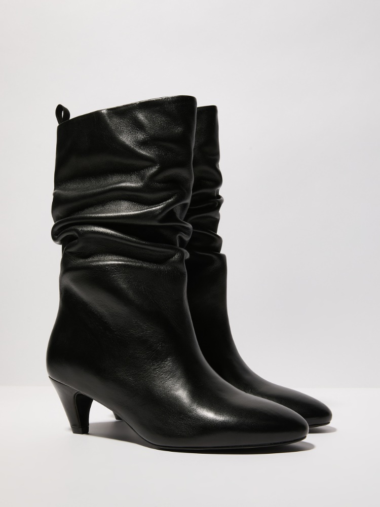 Leather boots Raeburn &Co.llaboration - BLACK - MAX&Co.
