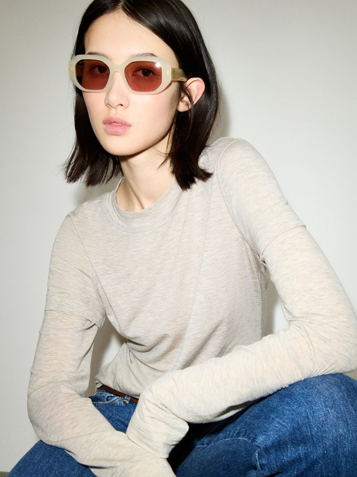 Geometric acetate glasses - OPTICAL WHITE - MAX&Co.