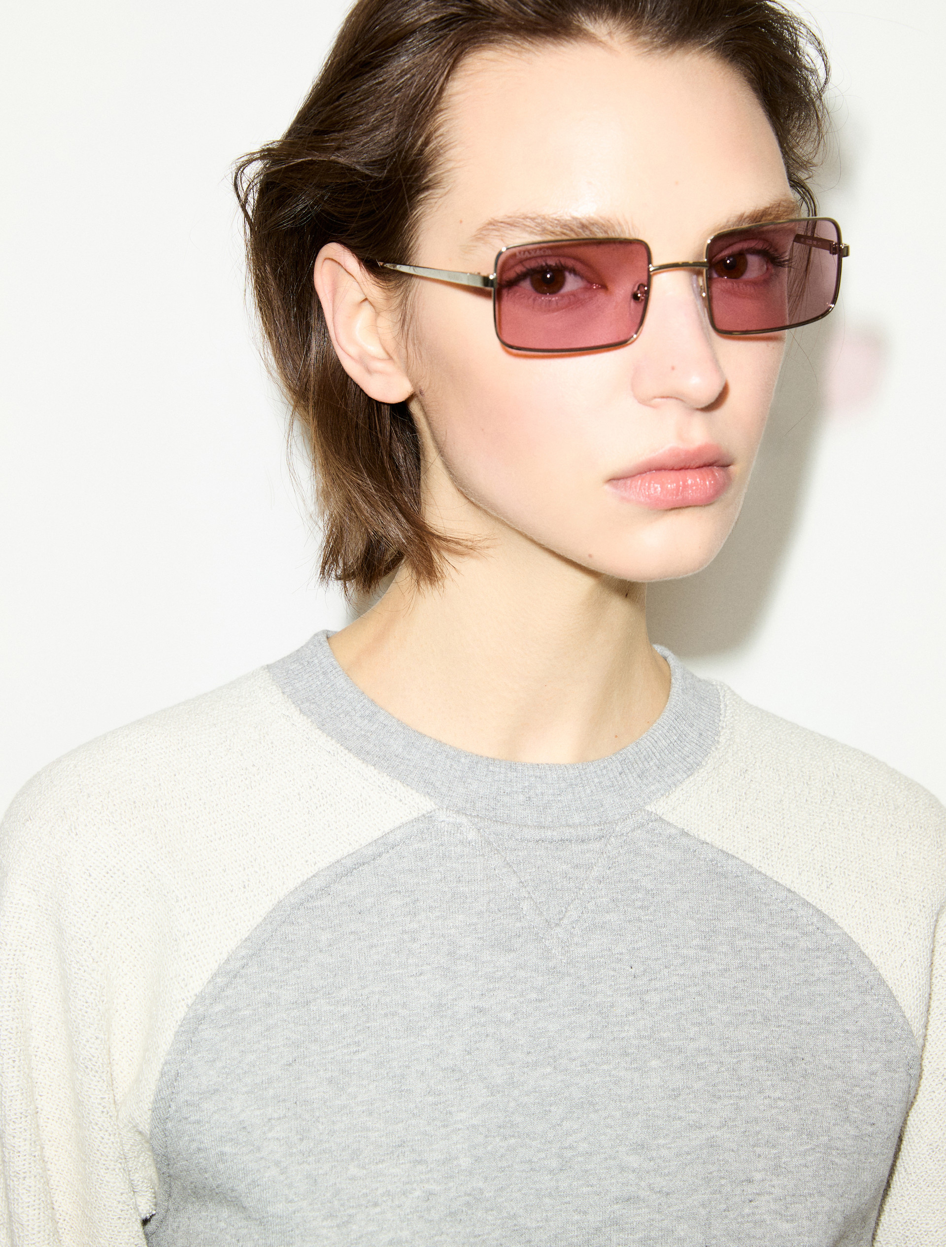 Rectangular metal glasses - GREY - MAX&Co. - 4