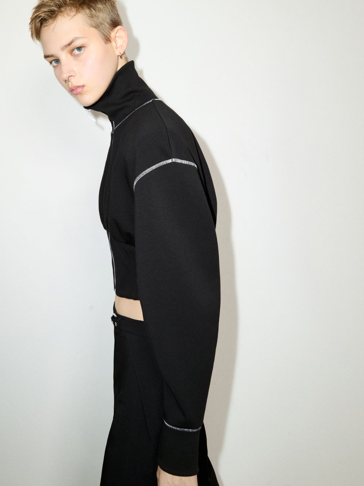 Cropped sweatshirt Sami Miró &Co.llaboration - BLACK - MAX&Co. - 4