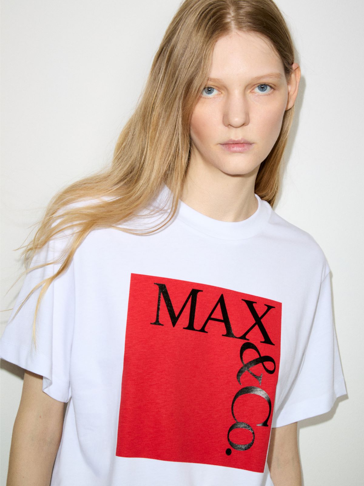 Cotton jersey logo T-shirt - RED - MAX&Co. - 3