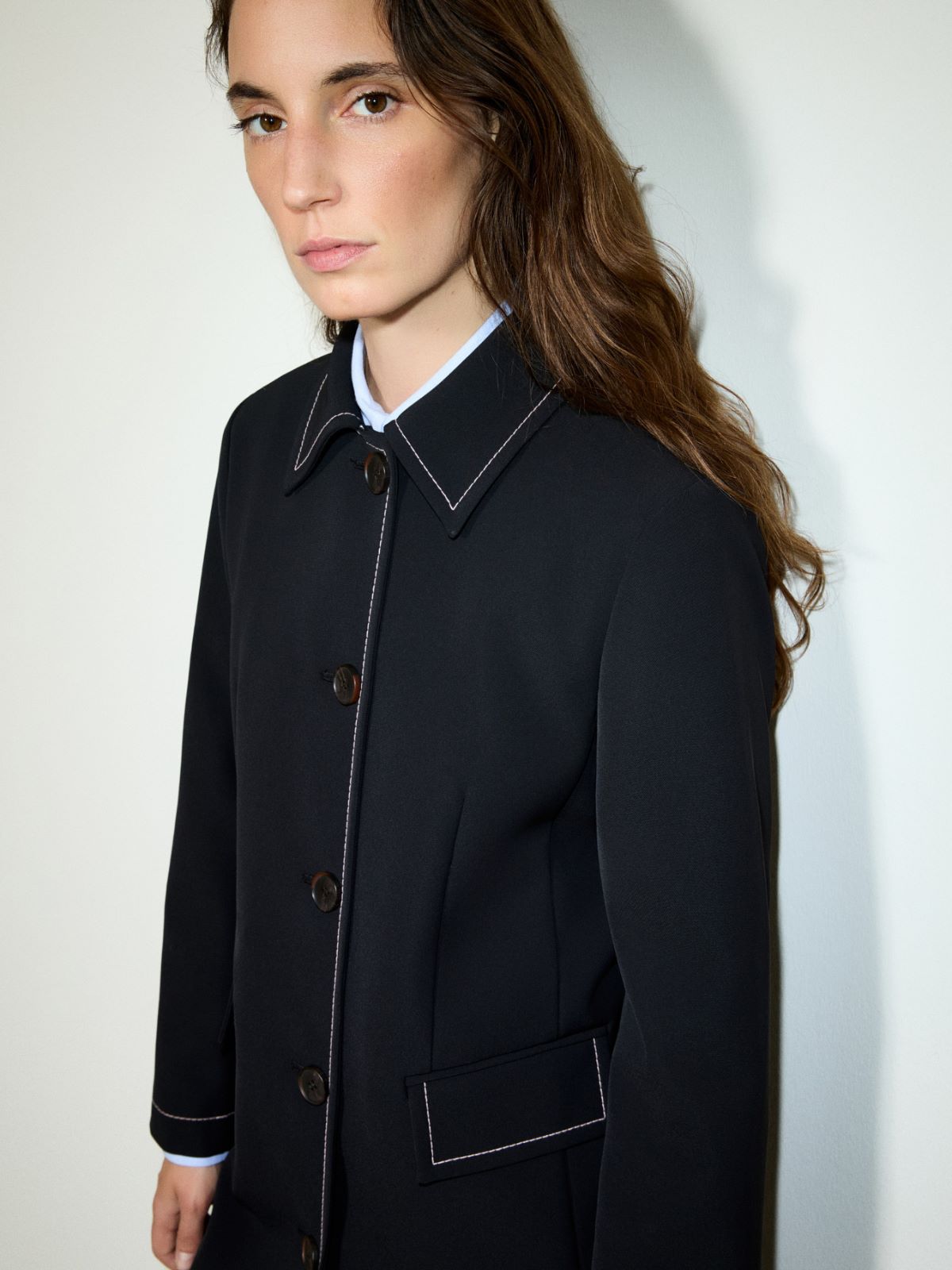 Car coat in bonded twill - BLACK - MAX&Co. - 3