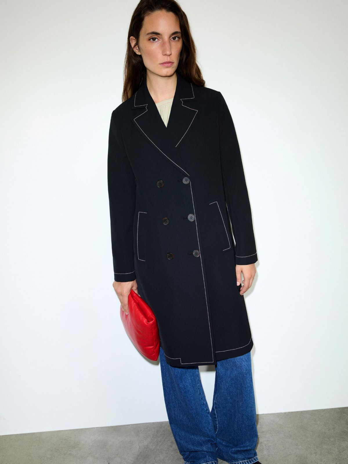 Manteau léger en sergé contrecollé - NOIR - MAX&Co.
